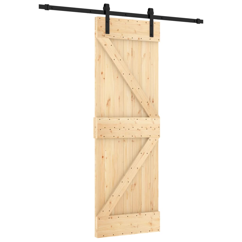 Porta Scorrevole con Set Hardware 70x210 cm Legno Massello Pino 3202969