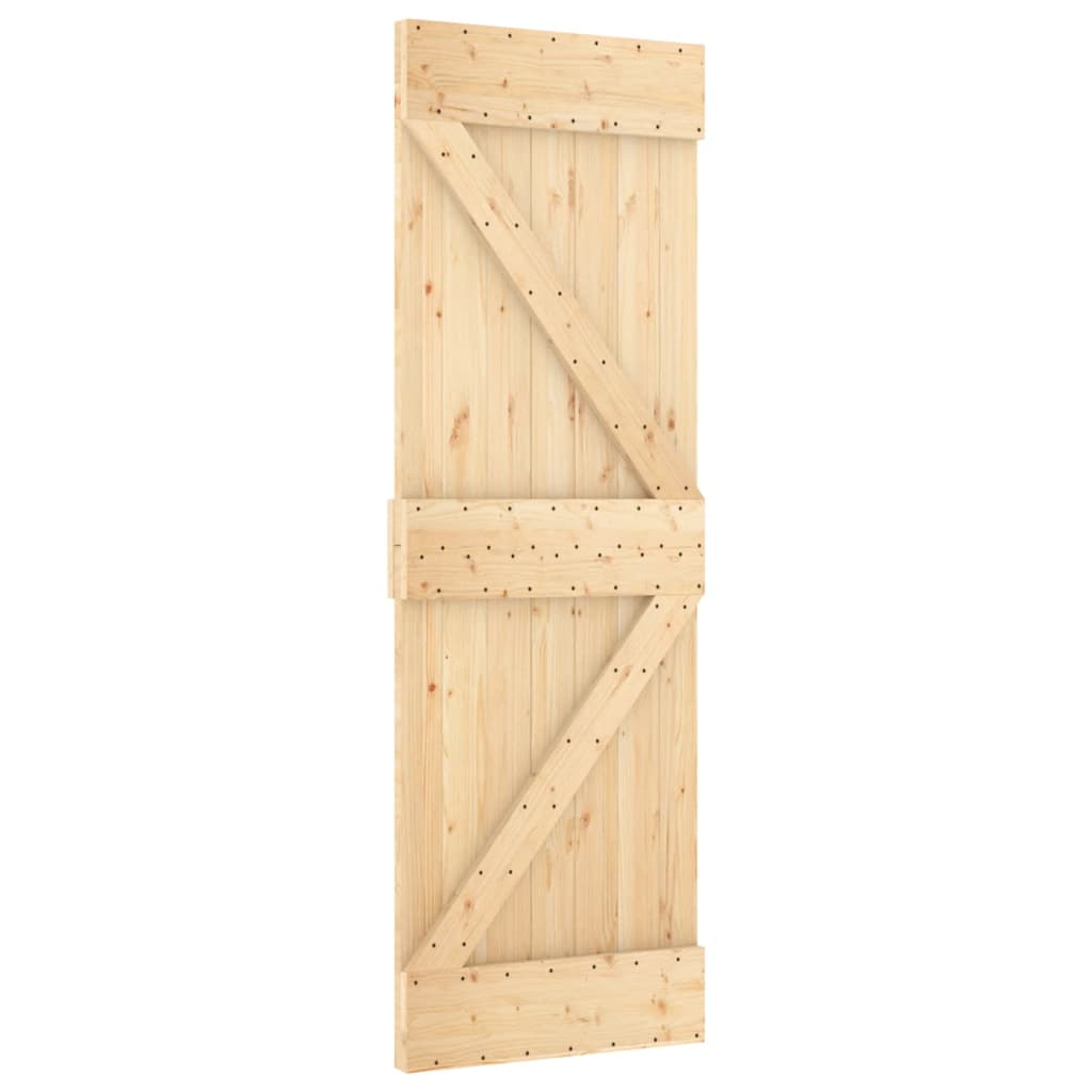 Porta Scorrevole con Set Hardware 70x210 cm Legno Massello Pino 3202969