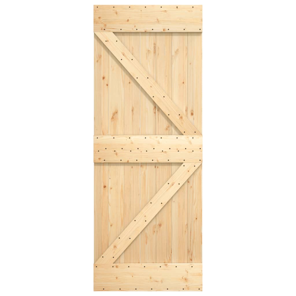 Porta Scorrevole con Set Hardware 70x210 cm Legno Massello Pino 3202969