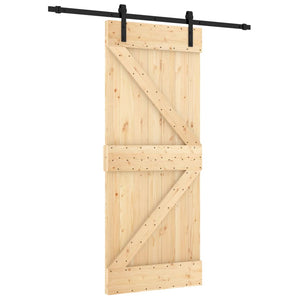 Porta Scorrevole con Set Hardware 85x210 cm Legno Massello Pinocod mxl 70143