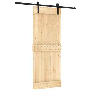 Porta Scorrevole con Set Hardware 80x210 cm Legno Massello Pino 3202972