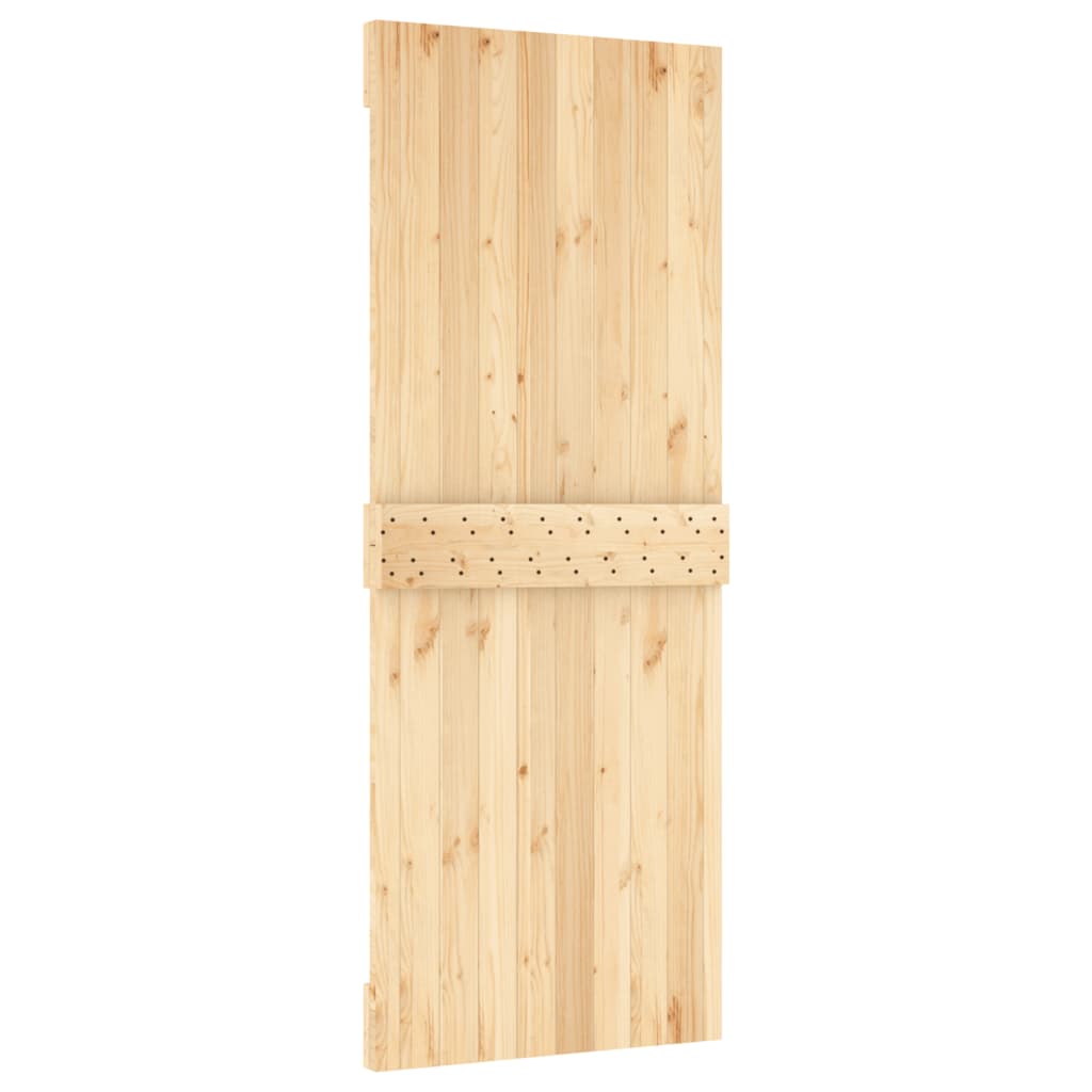 Porta Scorrevole con Set Hardware 80x210 cm Legno Massello Pino 3202972