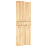 Porta Scorrevole con Set Hardware 80x210 cm Legno Massello Pino 3202972