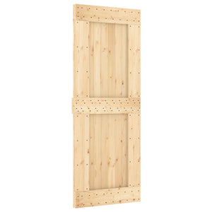 Porta Scorrevole con Set Hardware 80x210 cm Legno Massello Pino 3202976