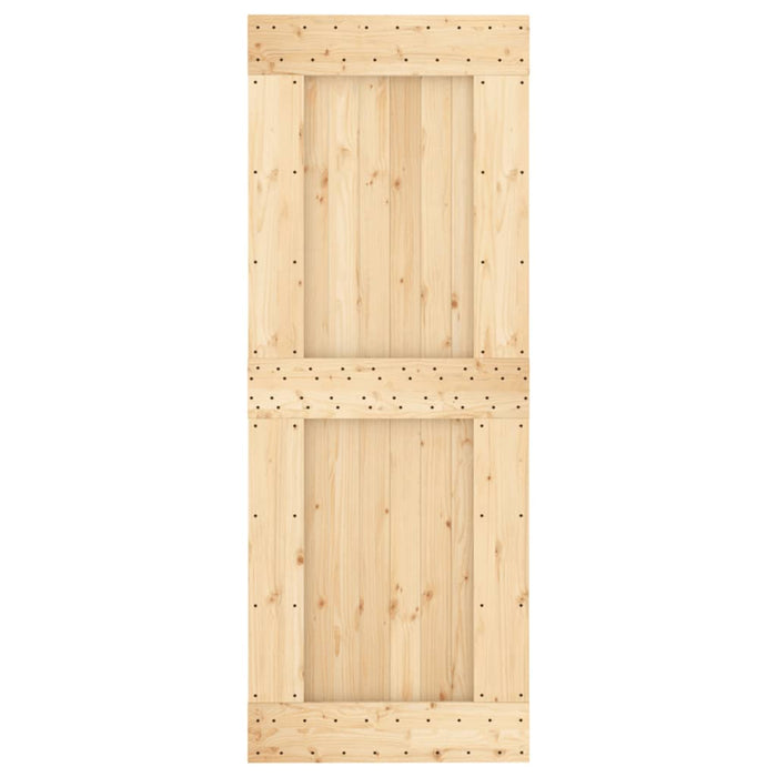 Porta Scorrevole con Set Hardware 80x210 cm Legno Massello Pino 3202976