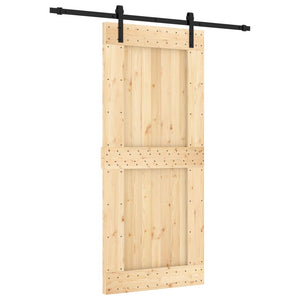 Porta Scorrevole con Set Hardware 90x210 cm Legno Massello Pinocod mxl 94162