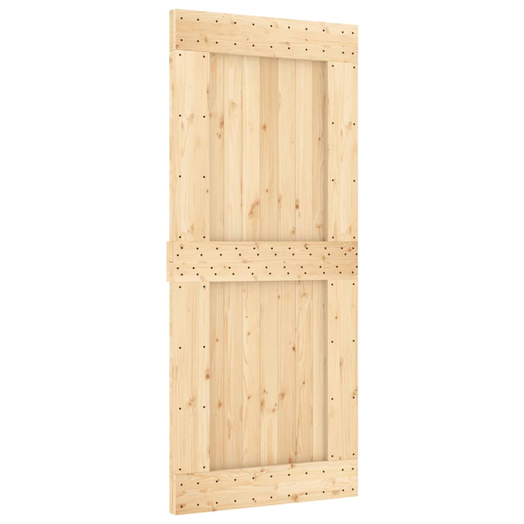 Porta Scorrevole con Set Hardware 90x210 cm Legno Massello Pinocod mxl 94162