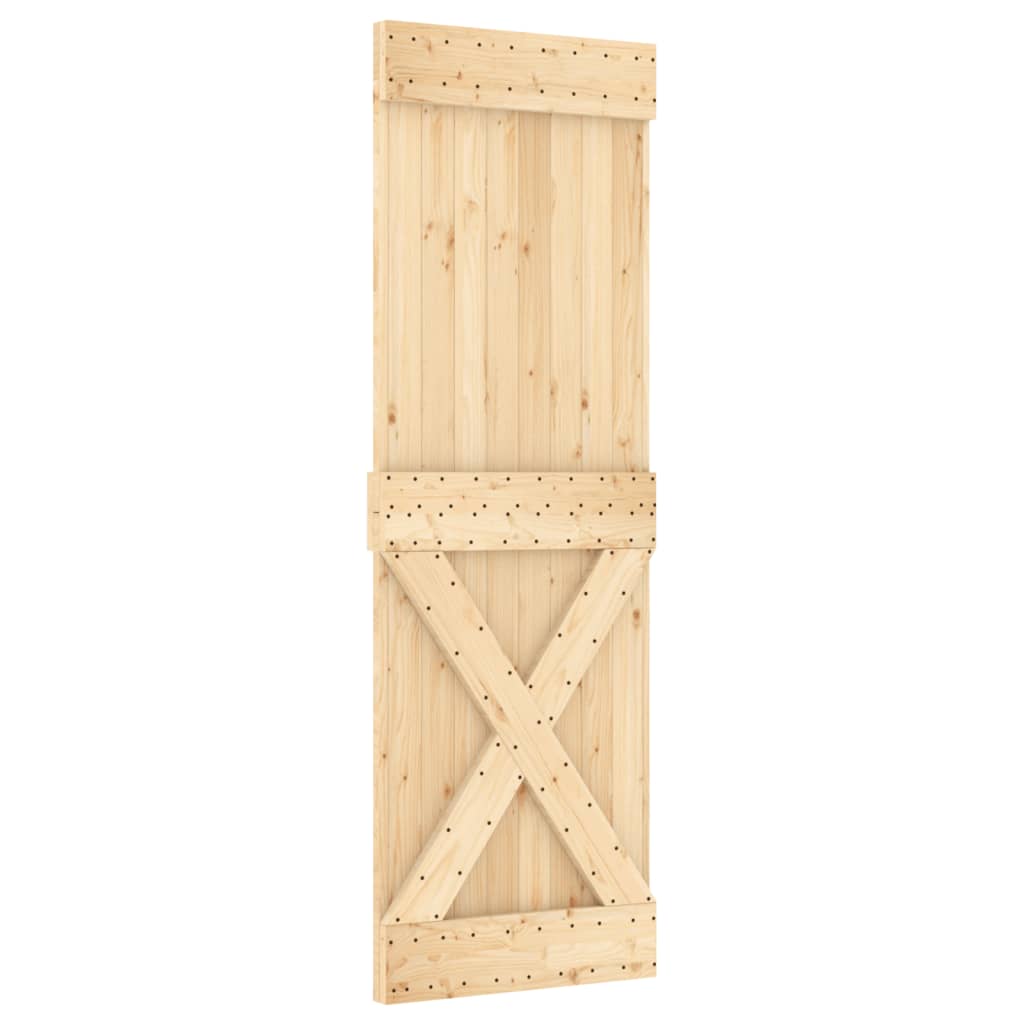 Porta Scorrevole con Set Hardware 70x210 cm Legno Massello Pinocod mxl 70145