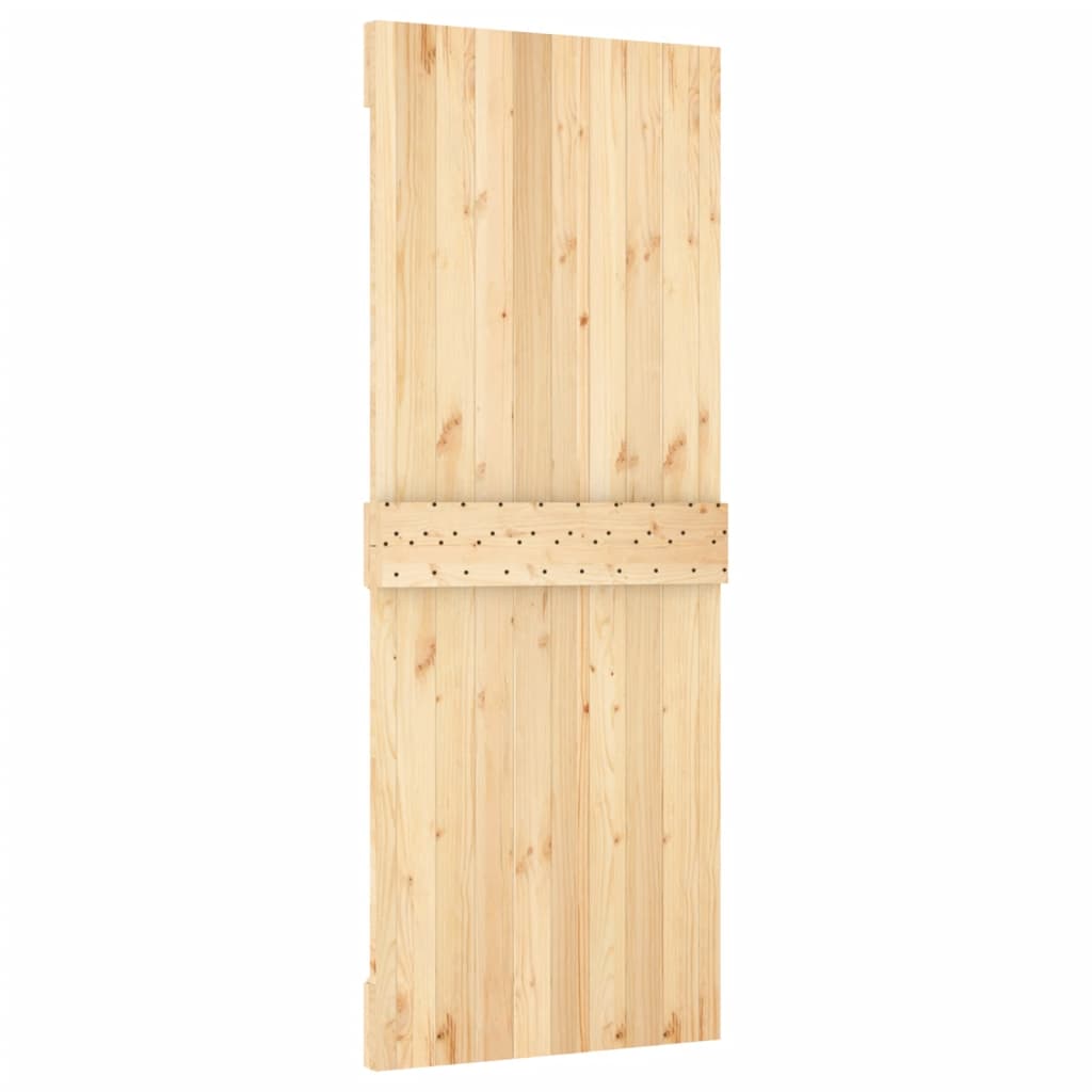 Porta Scorrevole con Set Hardware 80x210 cm Legno Massello Pino 3202980