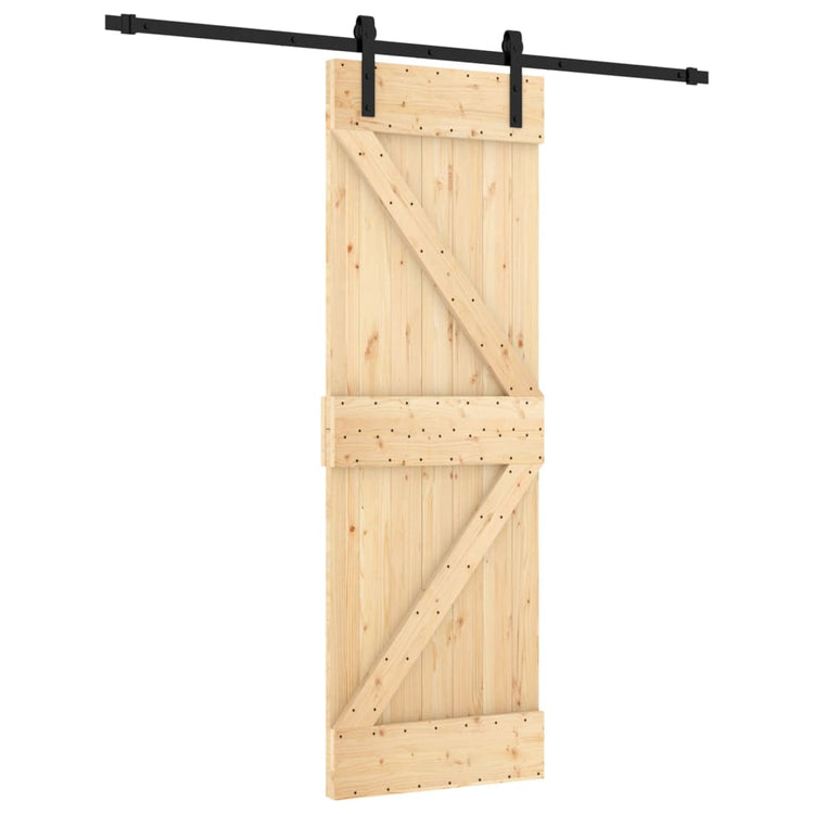 Porta Scorrevole con Set Hardware 70x210 cm Legno Massello Pino 3202983