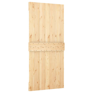 Porta Scorrevole con Set Hardware 95x210 cm Legno Massello Pino 3202985