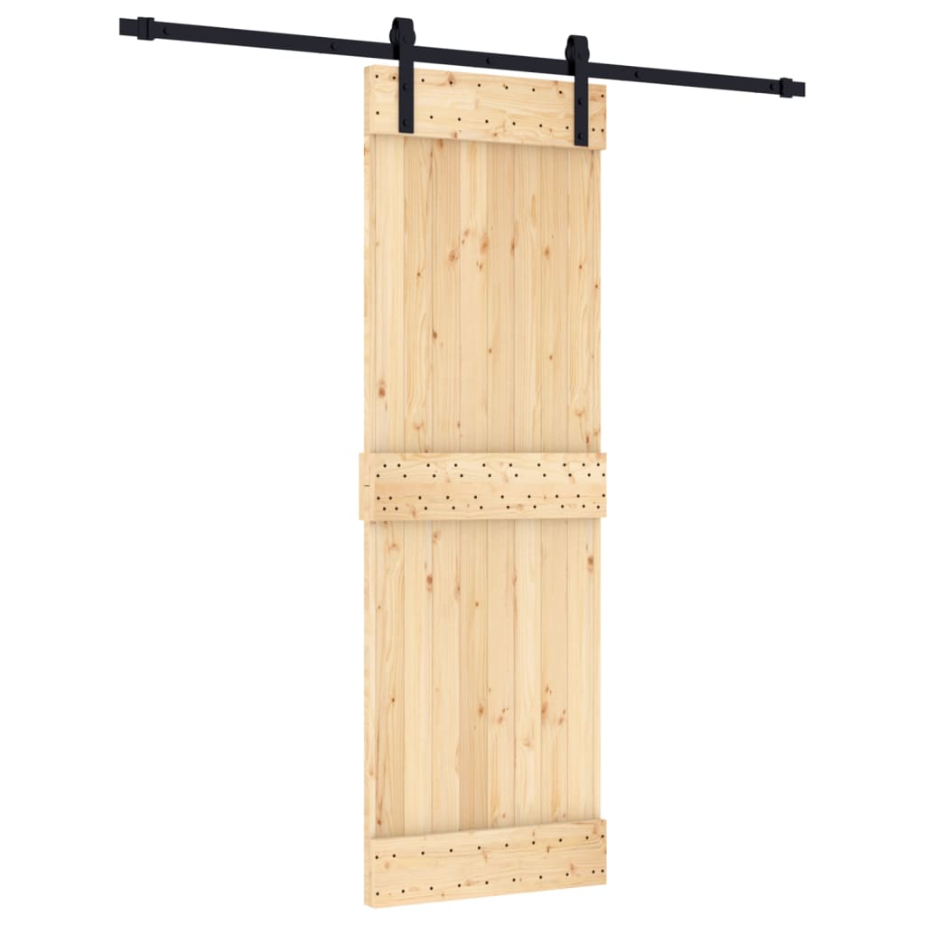 Porta Scorrevole con Set Hardware 70x210 cm Legno Massello Pino 3202986