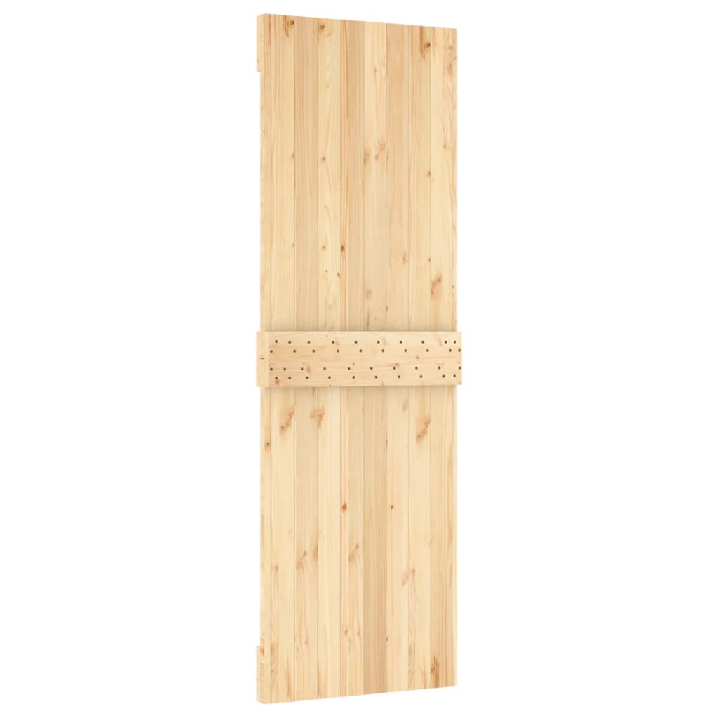 Porta Scorrevole con Set Hardware 70x210 cm Legno Massello Pino 3202986