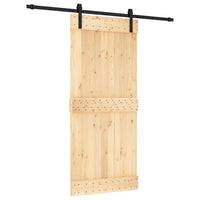 Porta Scorrevole con Set Hardware 90x210 cm Legno Massello Pino 3202989