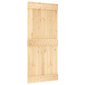 Porta Scorrevole con Set Hardware 90x210 cm Legno Massello Pino 3202989