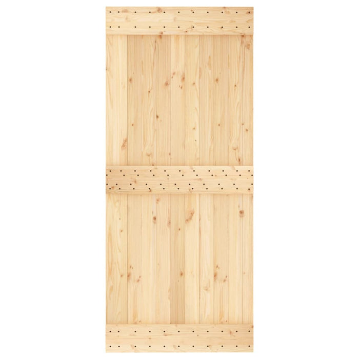 Porta Scorrevole con Set Hardware 90x210 cm Legno Massello Pino 3202989