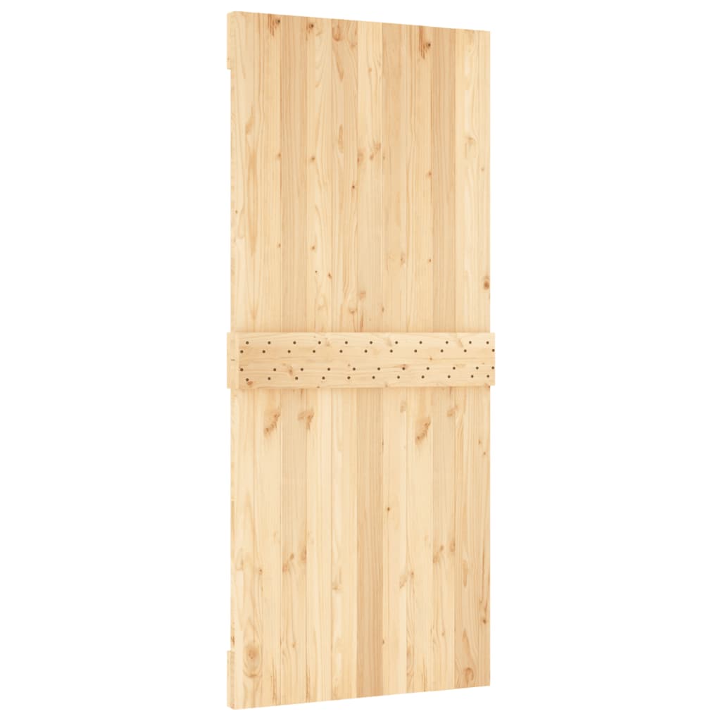 Porta Scorrevole con Set Hardware 90x210 cm Legno Massello Pino 3202989