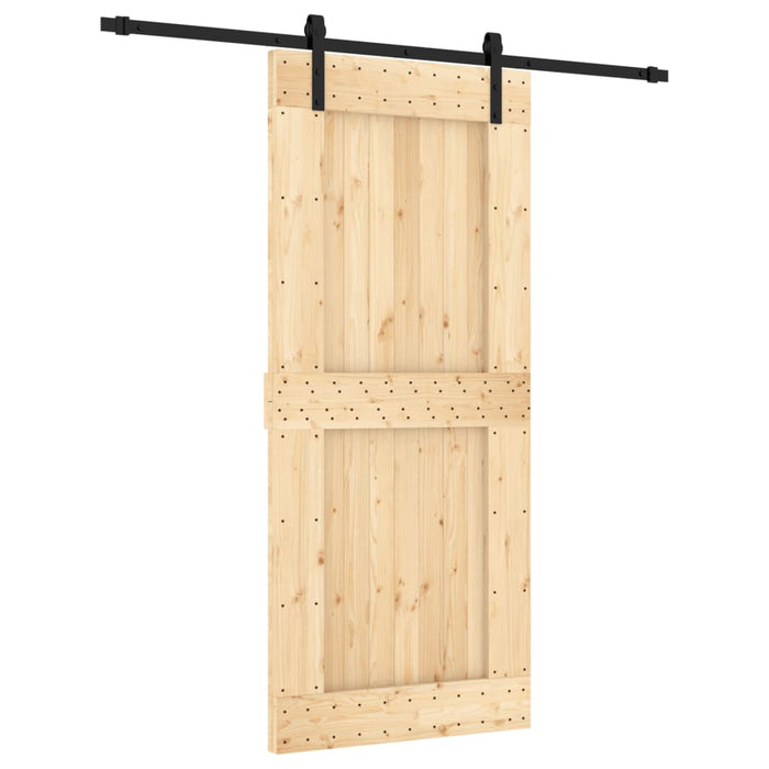 Porta Scorrevole con Set Hardware 90x210 cm Legno Massello Pinocod mxl 118098