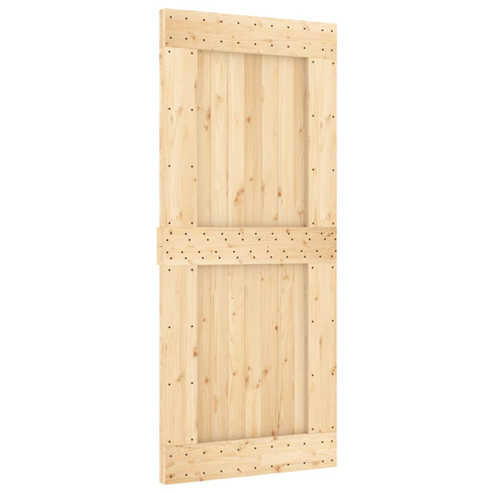 Porta Scorrevole con Set Hardware 90x210 cm Legno Massello Pinocod mxl 118098