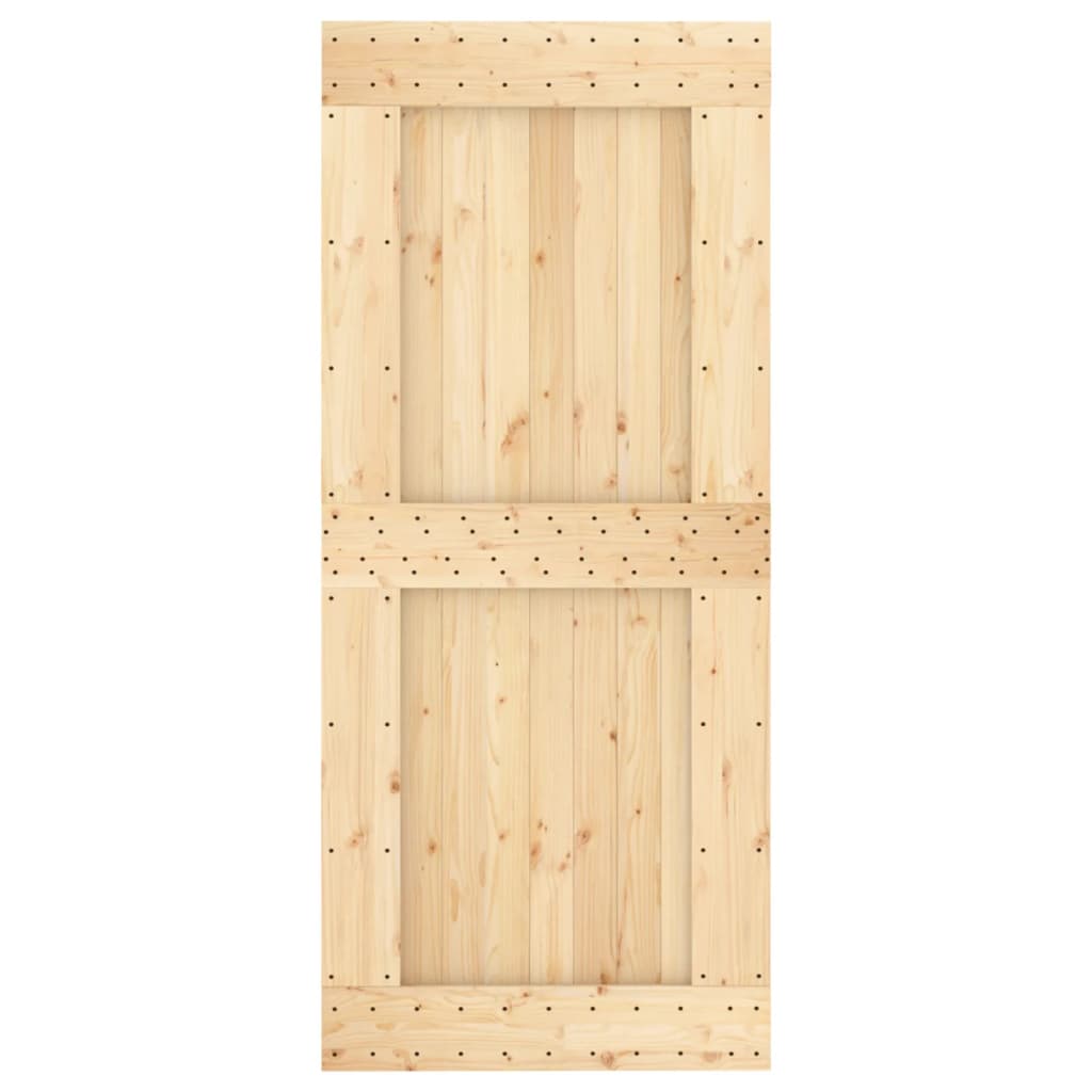 Porta Scorrevole con Set Hardware 90x210 cm Legno Massello Pino 3202995