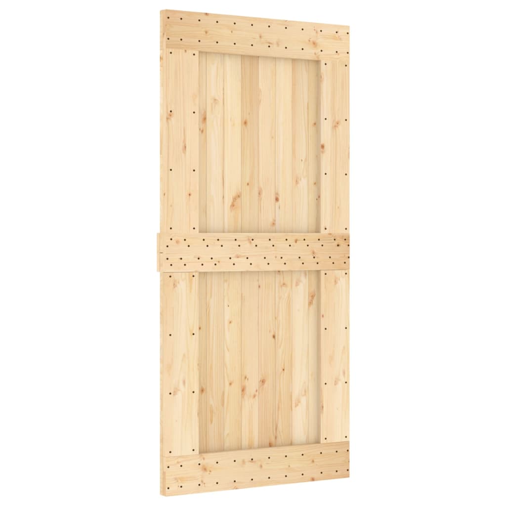 Porta Scorrevole con Set Hardware 95x210 cm Legno Massello Pino 3202996