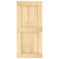 Porta Scorrevole con Set Hardware 95x210 cm Legno Massello Pino 3202996