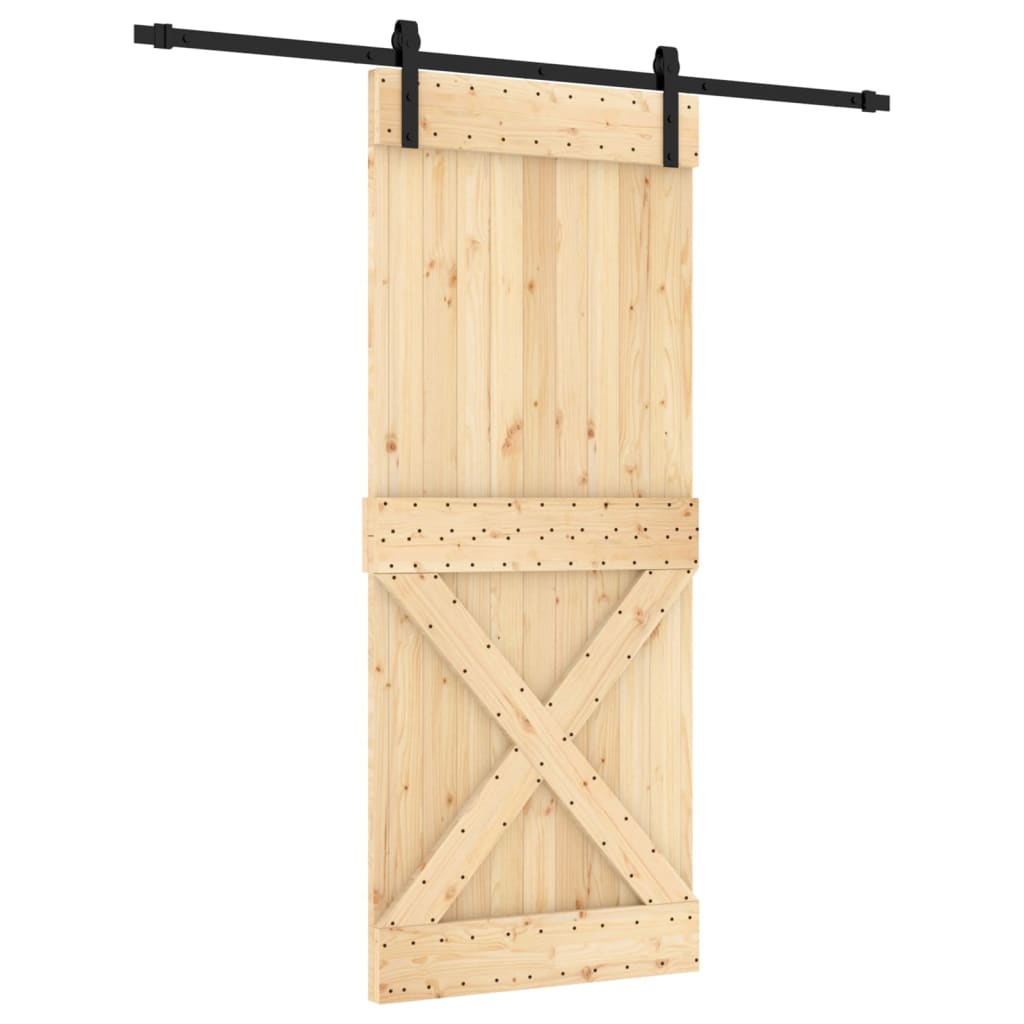 Porta Scorrevole con Set Hardware 85x210 cm Legno Massello Pinocod mxl 118100