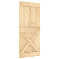 Porta Scorrevole con Set Hardware 90x210 cm Legno Massello Pino 3203001