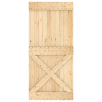 Porta Scorrevole con Set Hardware 95x210 cm Legno Massello Pino 3203002