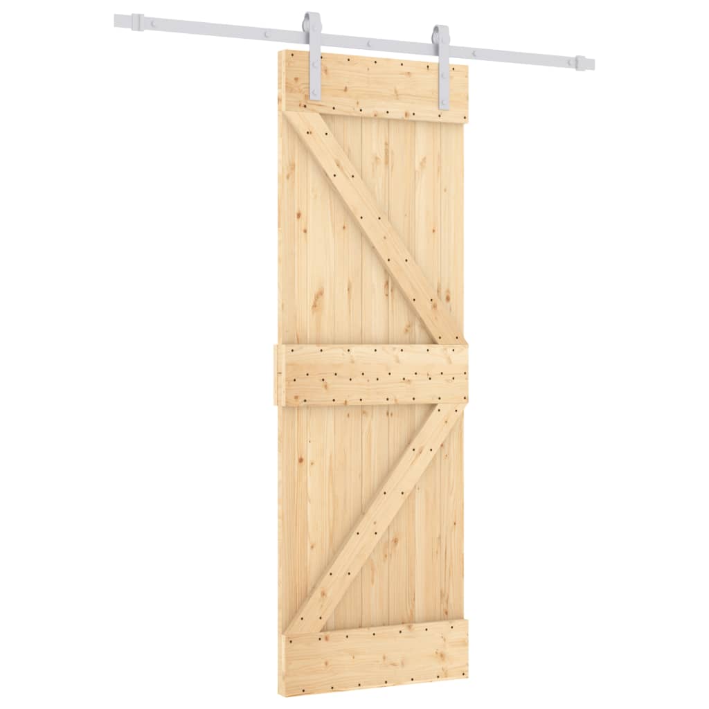 Porta Scorrevole con Set Hardware 70x210 cm Legno Massello Pino 3203004