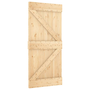 Porta Scorrevole con Set Hardware 90x210 cm Legno Massello Pinocod mxl 93640