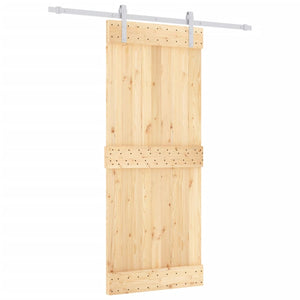 Porta Scorrevole con Set Hardware 85x210 cm Legno Massello Pino 3203010