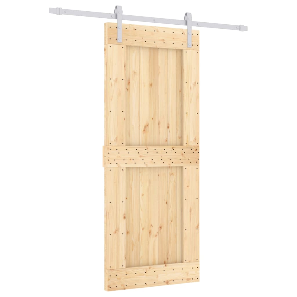 Porta Scorrevole con Set Hardware 85x210 cm Legno Massello Pino 3203014