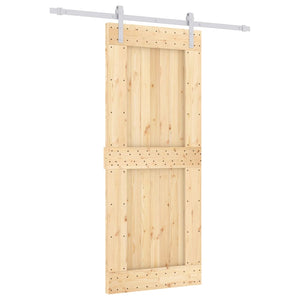 Porta Scorrevole con Set Hardware 85x210 cm Legno Massello Pino 3203014