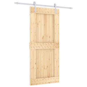 Porta Scorrevole con Set Hardware 90x210 cm Legno Massello Pino 3203015