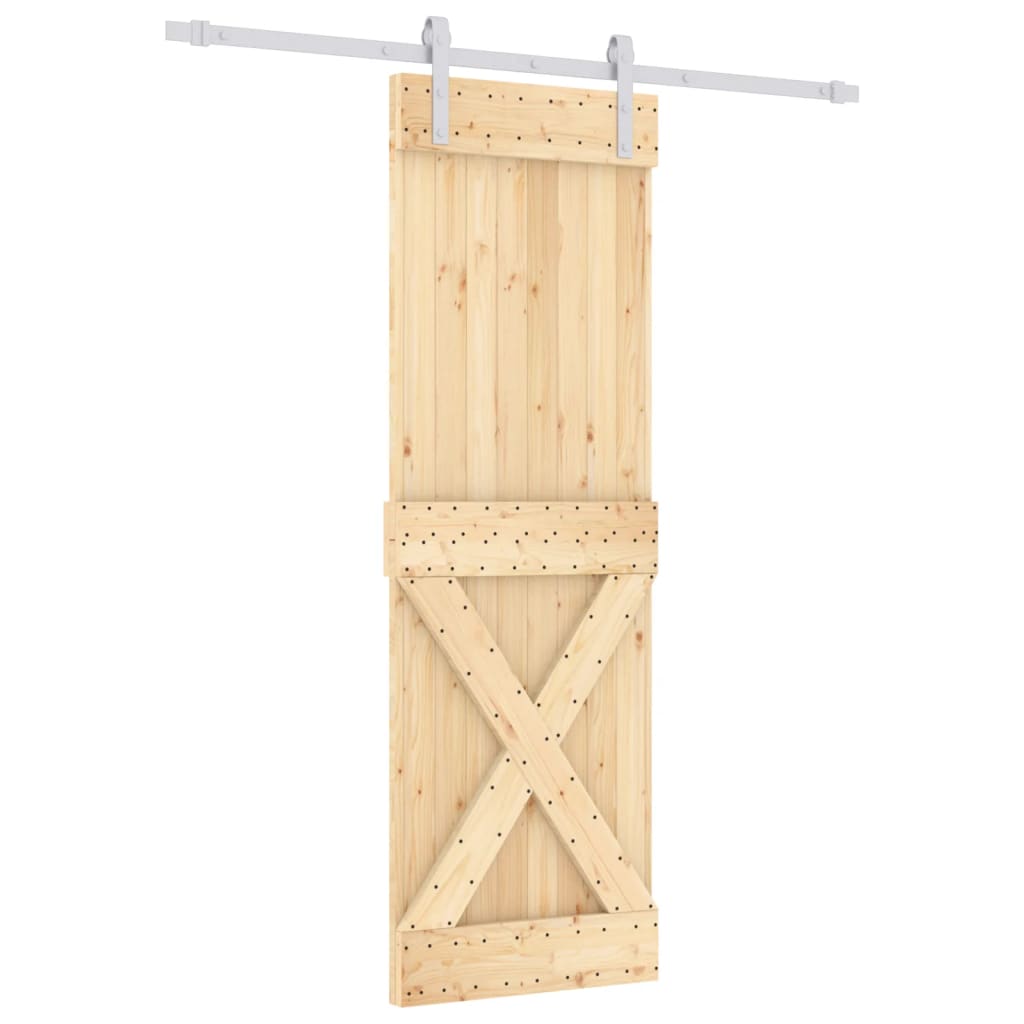 Porta Scorrevole con Set Hardware 70x210 cm Legno Massello Pinocod mxl 118104