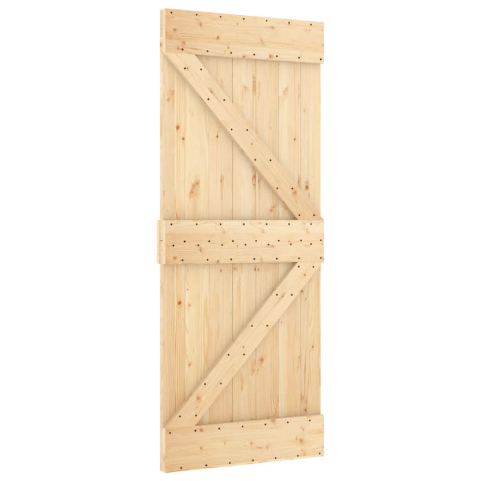 Porta Scorrevole con Set Hardware 85x210 cm Legno Massello Pinocod mxl 118105