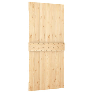 Porta Scorrevole con Set Hardware 95x210 cm Legno Massello Pino 3203022