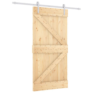 Porta Scorrevole con Set Hardware 100x210cm Legno Massello Pino 3203025