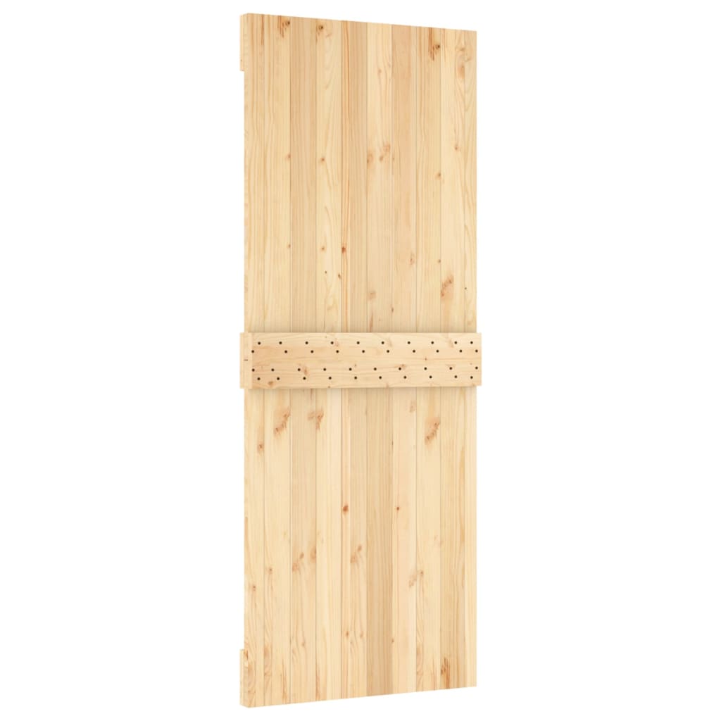 Porta Scorrevole con Set Hardware 80x210 cm Legno Massello Pino 3203027