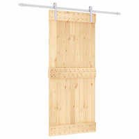 Porta Scorrevole con Set Hardware 90x210 cm Legno Massello Pino 3203029