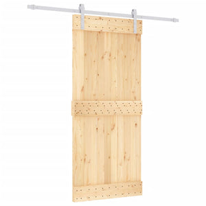 Porta Scorrevole con Set Hardware 90x210 cm Legno Massello Pino 3203029