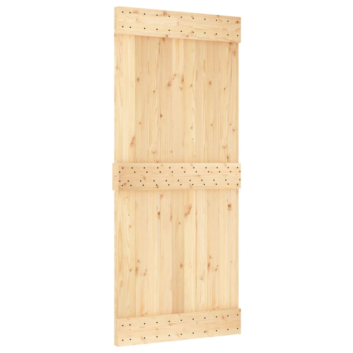 Porta Scorrevole con Set Hardware 90x210 cm Legno Massello Pino 3203029