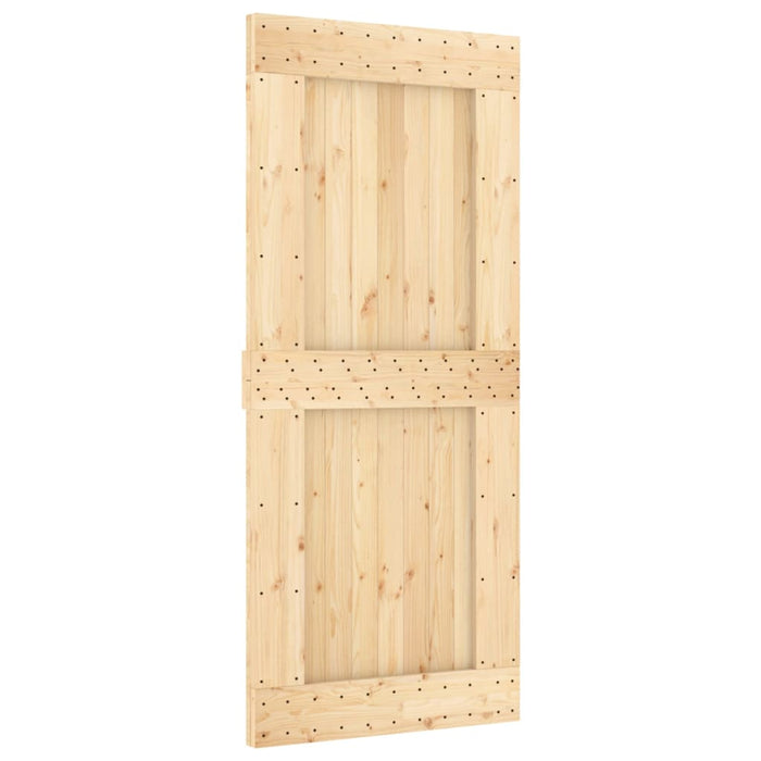 Porta Scorrevole con Set Hardware 90x210 cm Legno Massello Pino 3203035