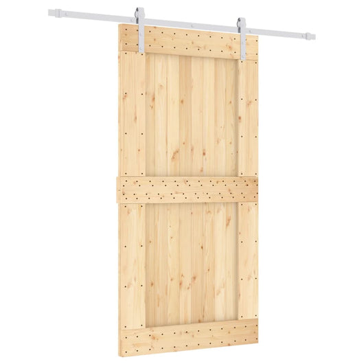 Porta Scorrevole con Set Hardware 100x210cm Legno Massello Pino 3203037