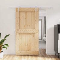 Porta Scorrevole con Set Hardware 100x210cm Legno Massello Pinocod mxl 118108