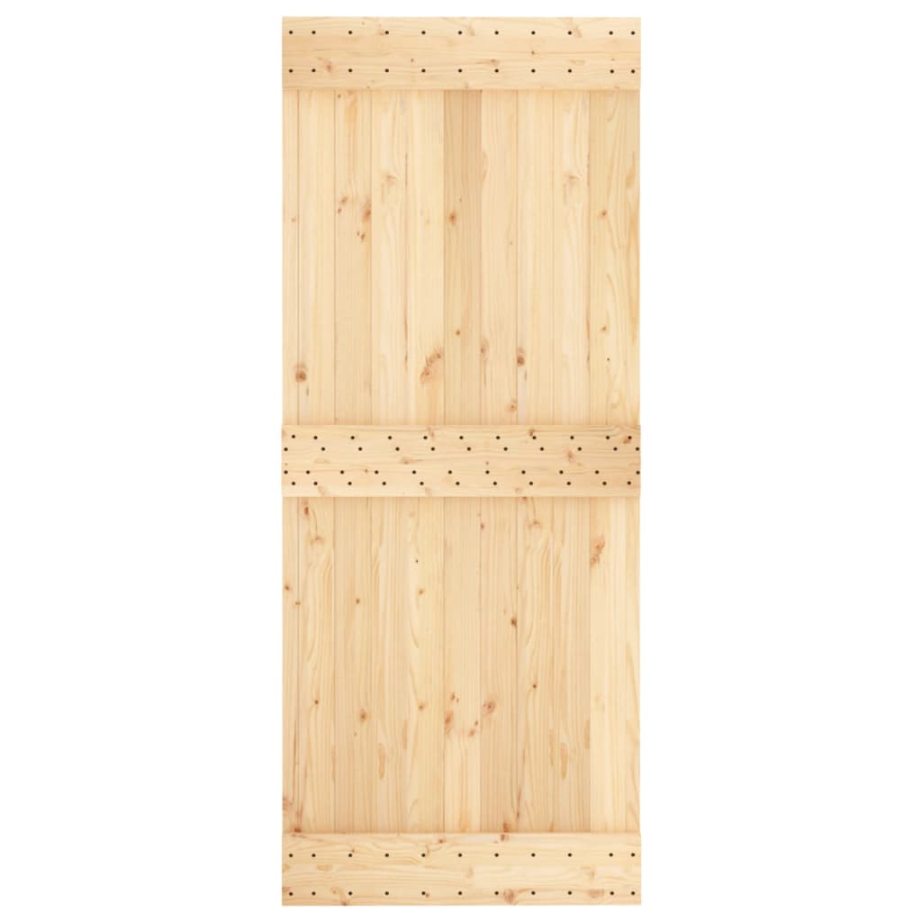 Porta Scorrevole con Set Hardware 85x210 cm Legno Massello Pino 3203048