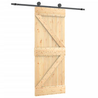 Porta Scorrevole con Set Hardware 70x210 cm Legno Massello Pino 3203058