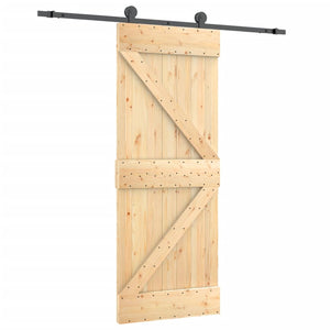 Porta Scorrevole con Set Hardware 70x210 cm Legno Massello Pino 3203058