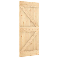 Porta Scorrevole con Set Hardware 85x210 cm Legno Massello Pino 3203059